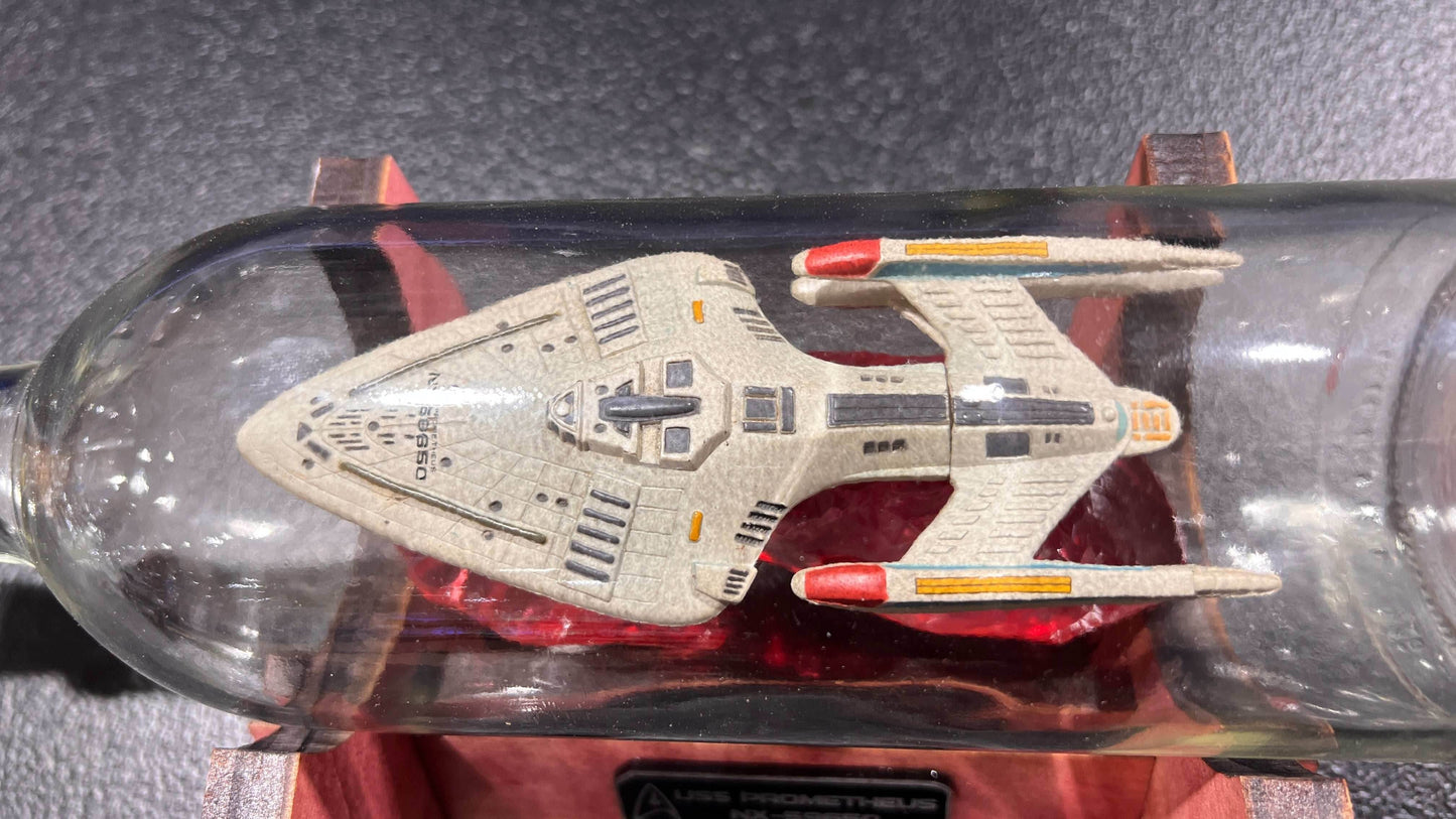 Star Trek USS Prometheus NX-59650 Starship in a Bottle - With Stand