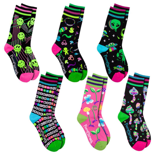 Rave Crew Sock Pack | 6 Designs - 