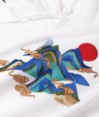 KH9232 Mountains Embroidery Hoodie - Black / S