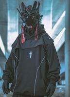 HiH29 Shadow Mixed Hoodie - Black / M