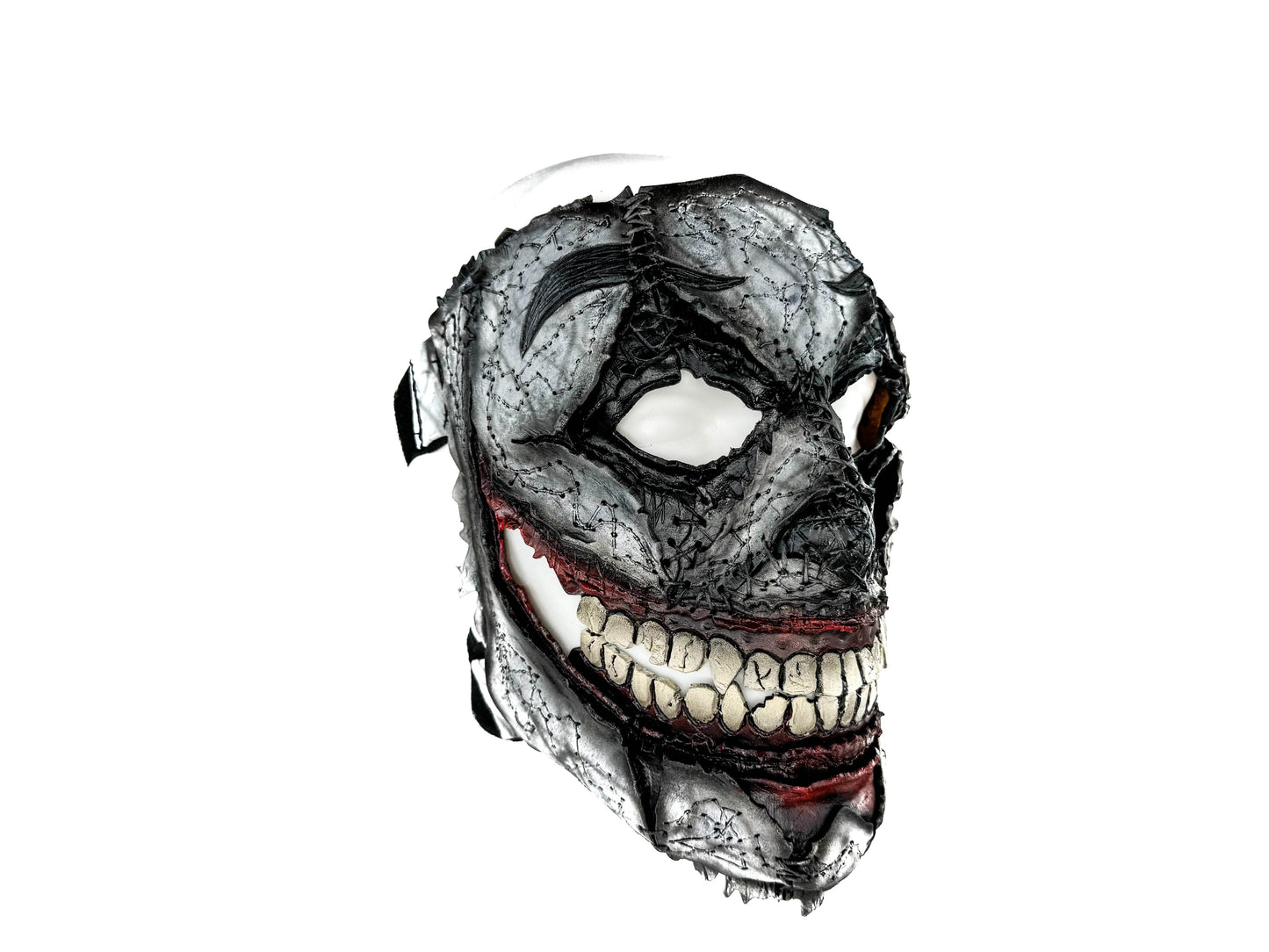 Genuine Leather Mask - GigaMyme Clown - Handmade Mime Full Face Cover for Halloween, Performance or Cosplay Costume - 