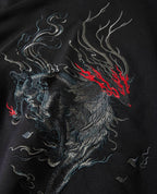 KH9229 Reindeer Embroidery Hoodie - White / S