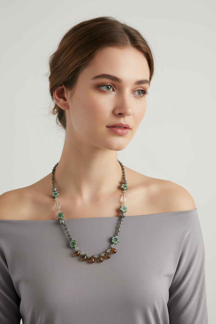 Lotus Dawn Crystal Necklace