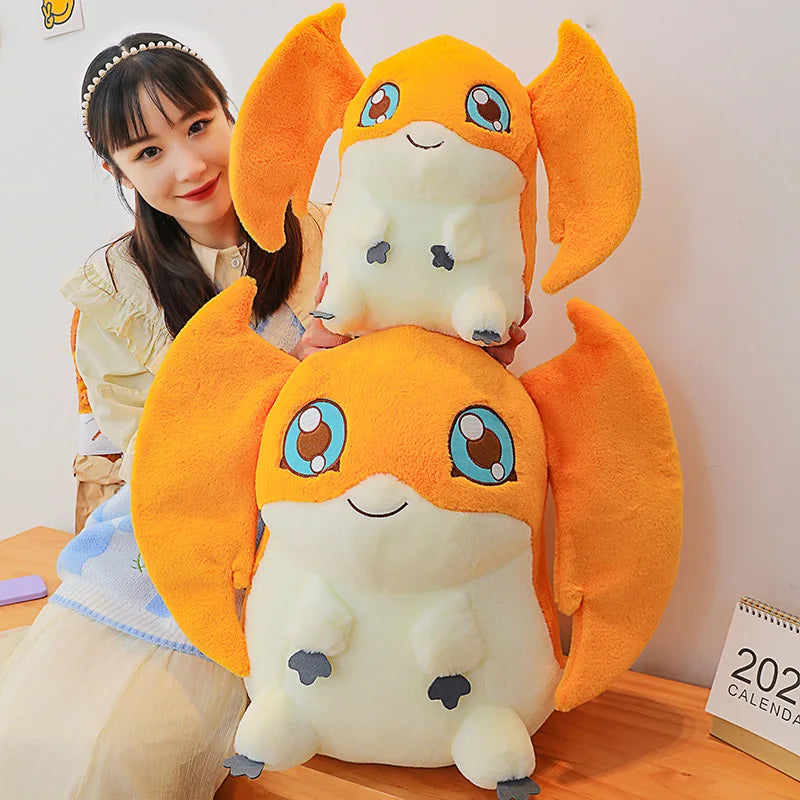 35cm Kawaii Digimon Adventure Anime Figure Toy Patamon Cartoon Sitting Position Doll Soft Pillow Decoration Girls Birthday Gift