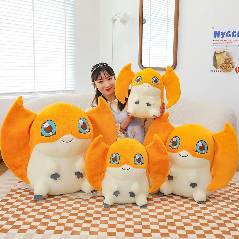 35cm Kawaii Digimon Adventure Anime Figure Toy Patamon Cartoon Sitting Position Doll Soft Pillow Decoration Girls Birthday Gift