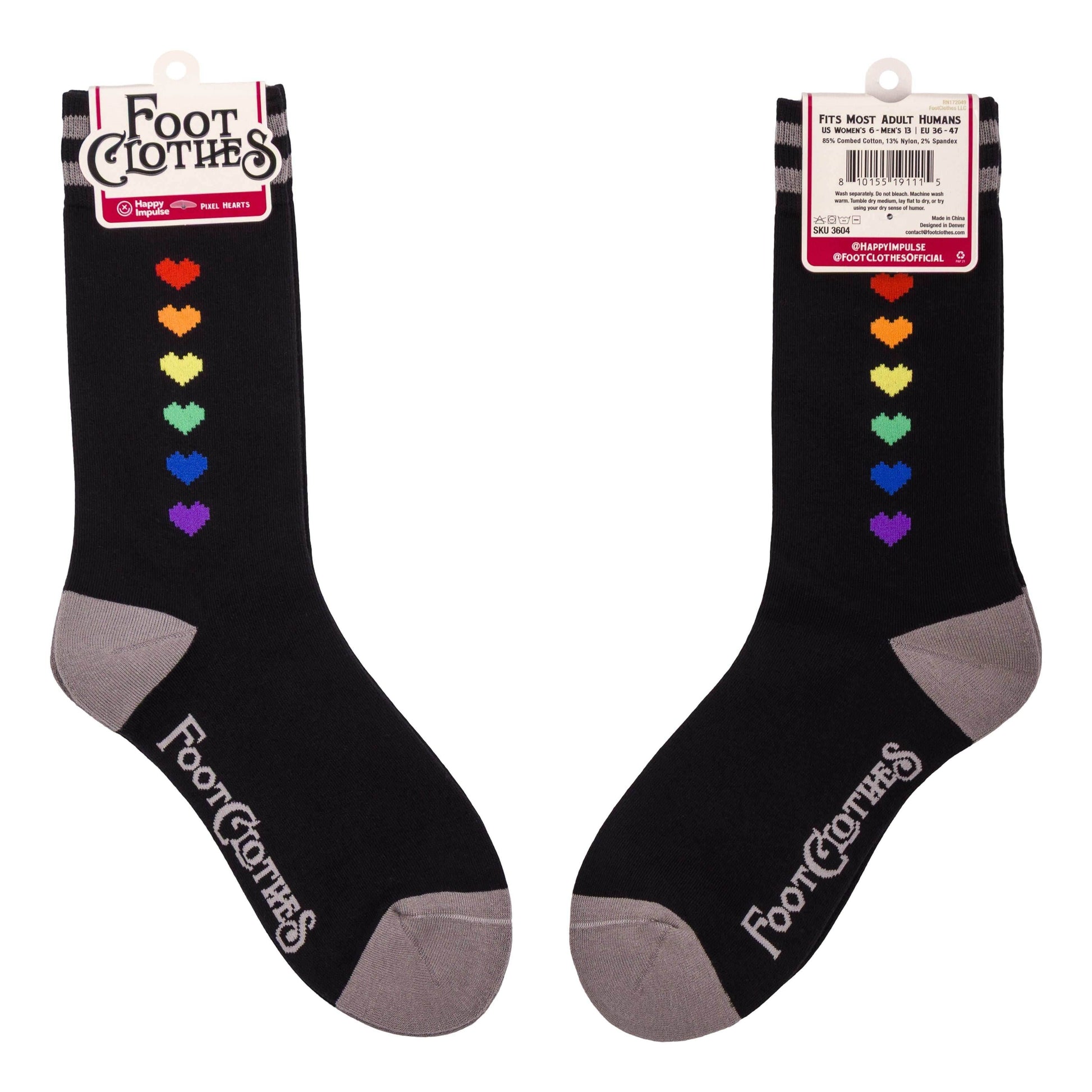 Pride Pixel Hearts Crew Socks - 