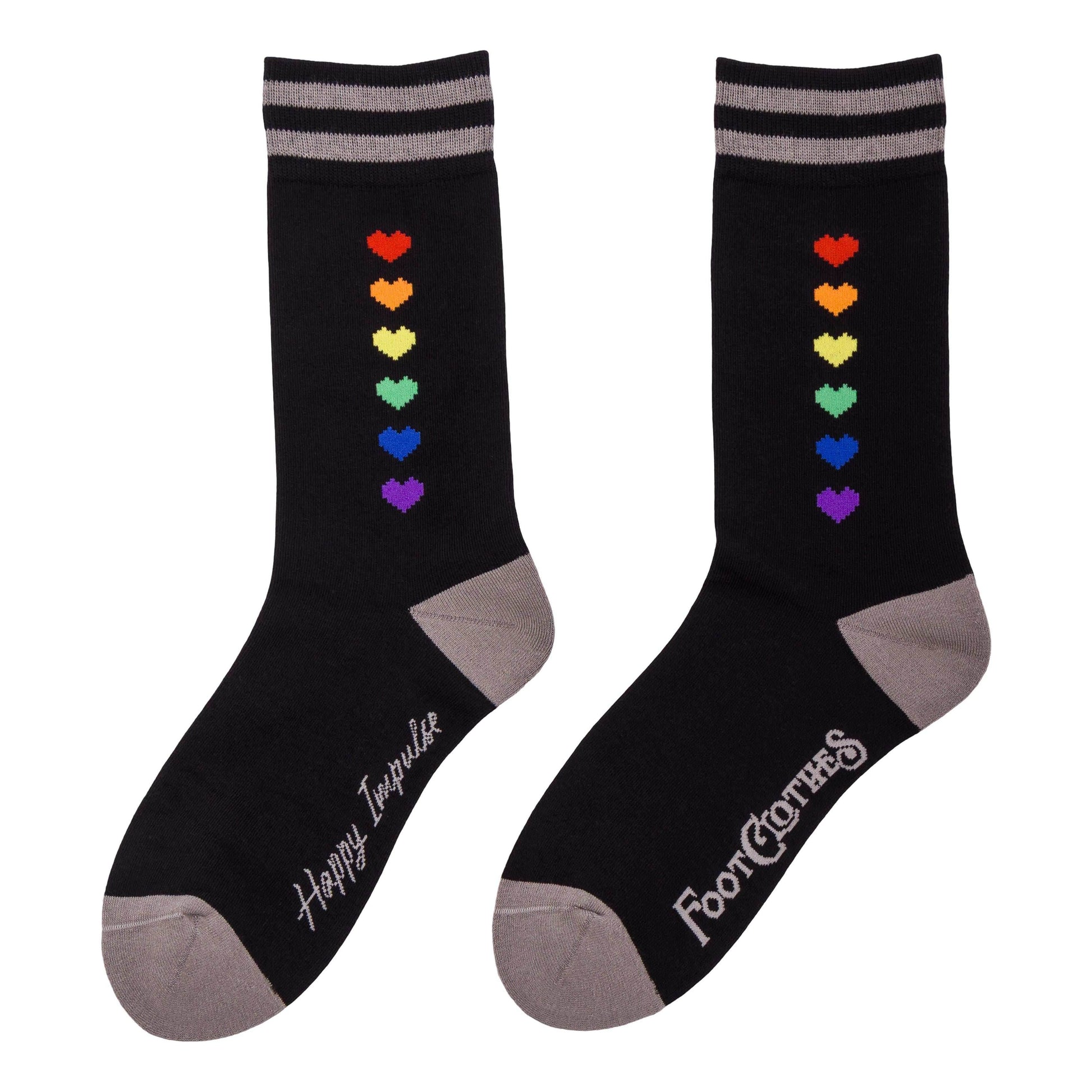 Pride Pixel Hearts Crew Socks - 