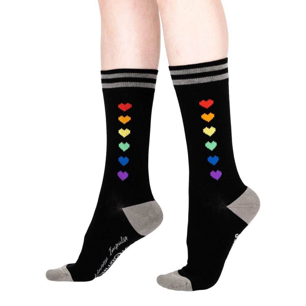 Pride Pixel Hearts Crew Socks - 
