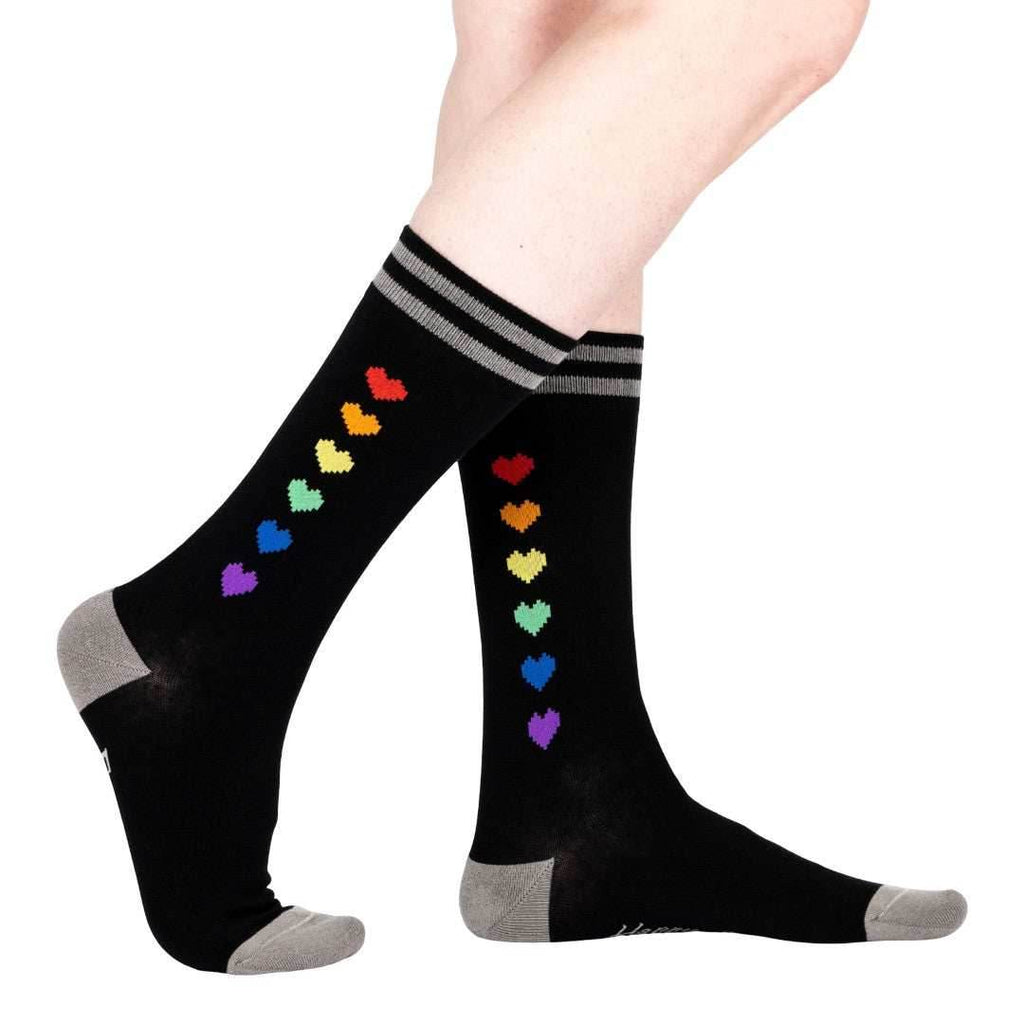 Pride Pixel Hearts Crew Socks - 