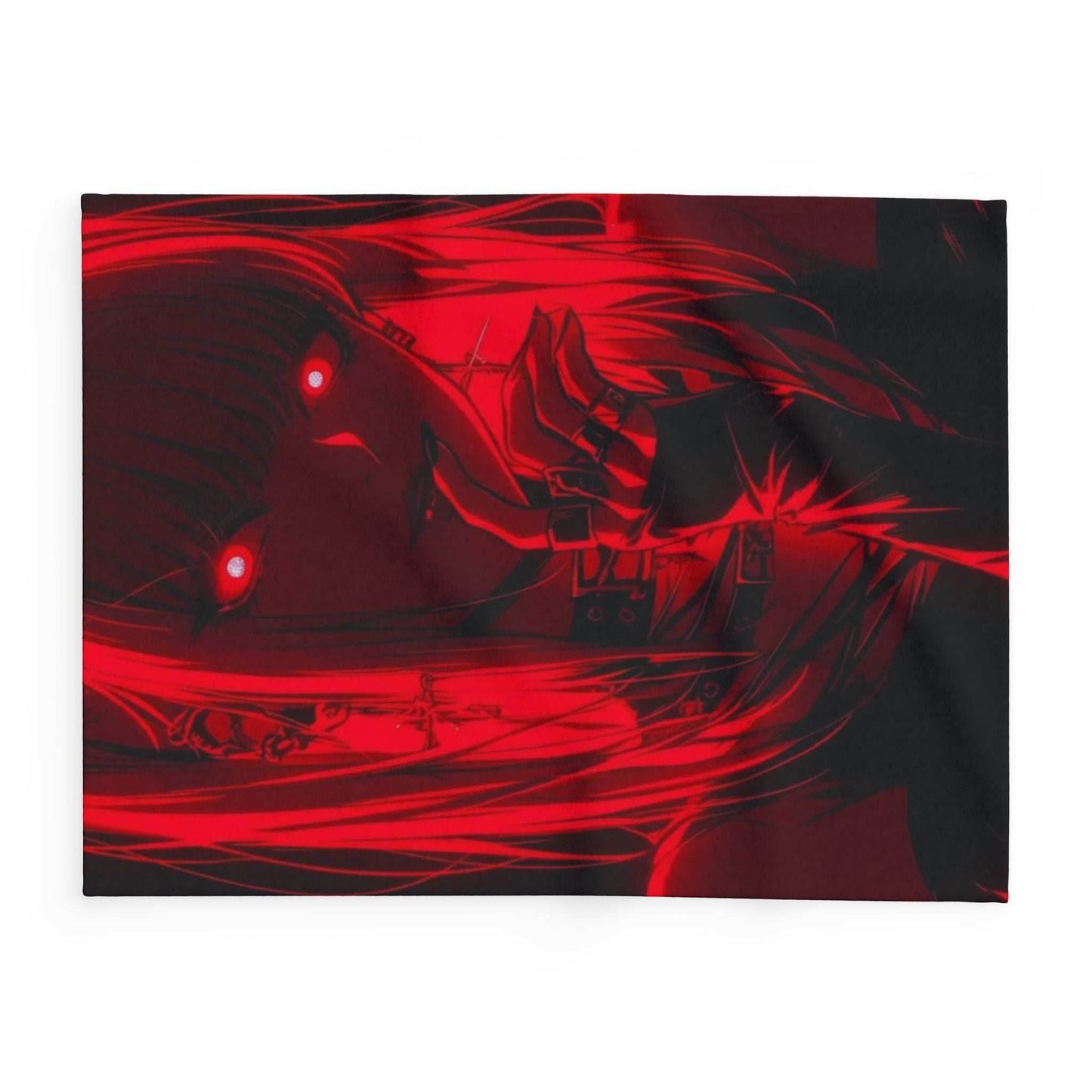 Dn missa Cozy Arctic Fleece Blanket with Striking Red Design - Perfect for Gifting, Home Décor, Anime Nights, Cozy Evenings, Horror Lovers - 30'' × 40''