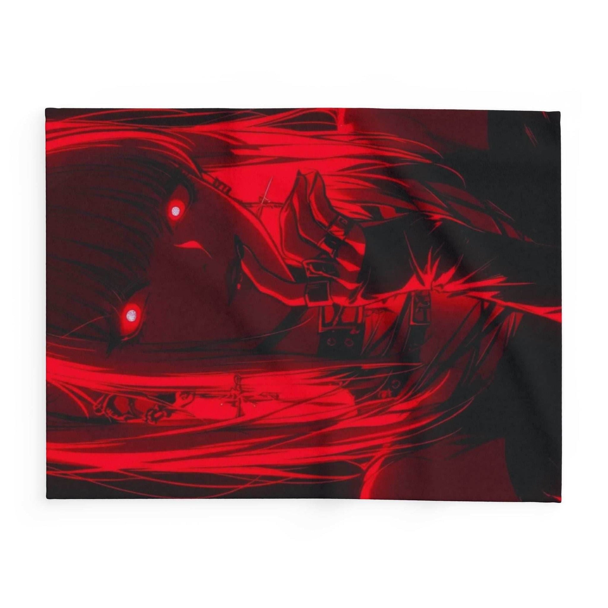 Dn missa Cozy Arctic Fleece Blanket with Striking Red Design - Perfect for Gifting, Home Décor, Anime Nights, Cozy Evenings, Horror Lovers - 30'' × 40''