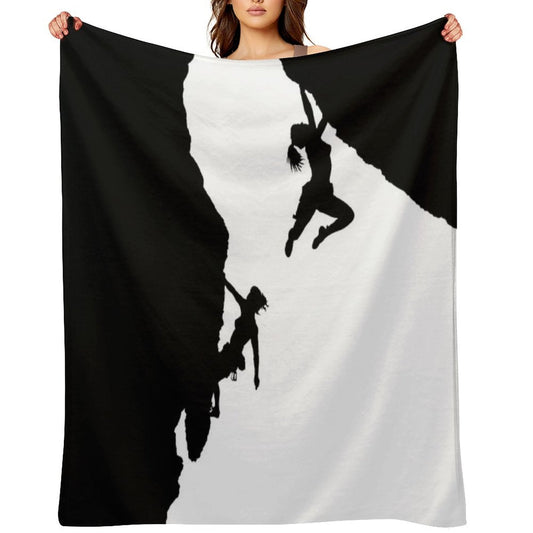 Women Rock Climbing Throw Blanket