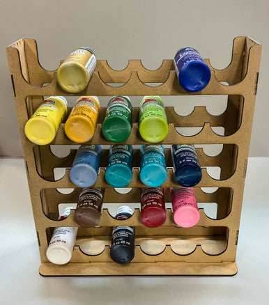 Vertical Paint Rack For 2oz Craft Paints - 36mm Diameter Bottles - 