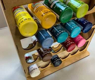 Vertical Paint Rack For 2oz Craft Paints - 36mm Diameter Bottles - 