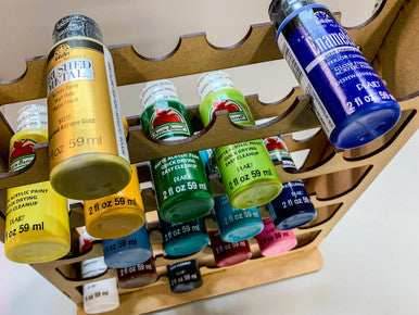 Vertical Paint Rack For 2oz Craft Paints - 36mm Diameter Bottles - 