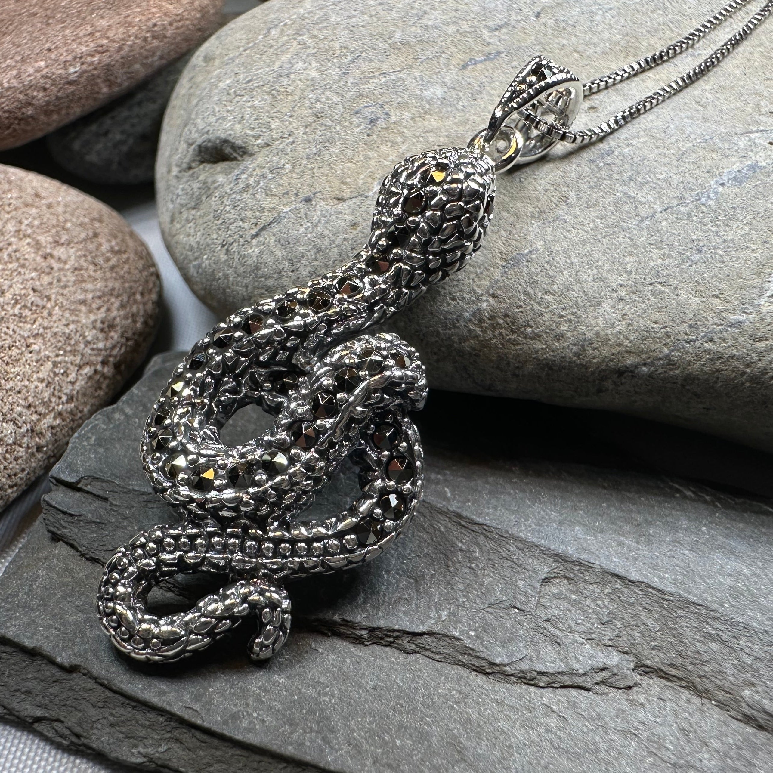 Calantha Moonstone Snake Necklace