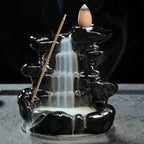 Black Cascade Waterfall Backflow Incense Burner - Black