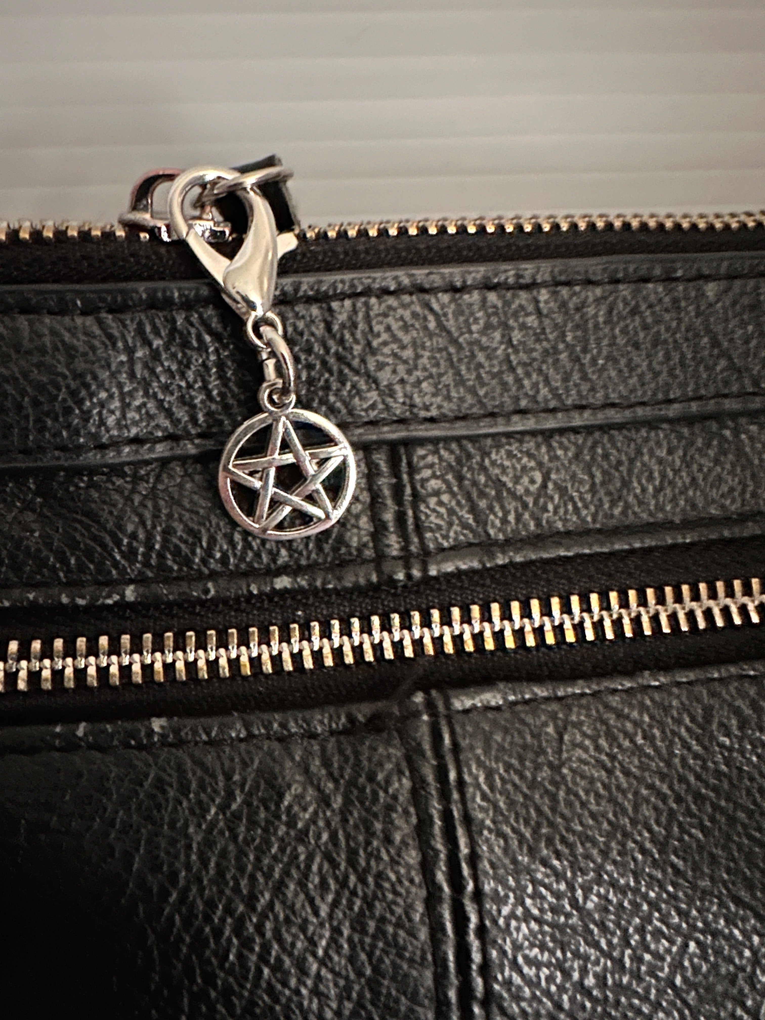 Witchy Pentacle Zipper Pull Bag Charm Keychain