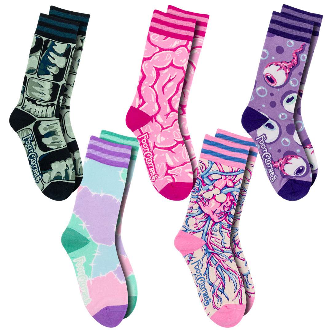 Weird Anatomy Crew Sock Pack | 5 Designs - 