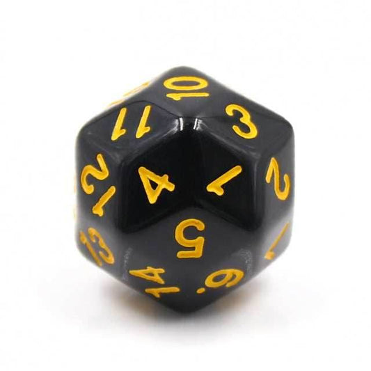 D30 Black w/Yellow Single Die 30 Sided/s by HDdice / HengDadice - 
