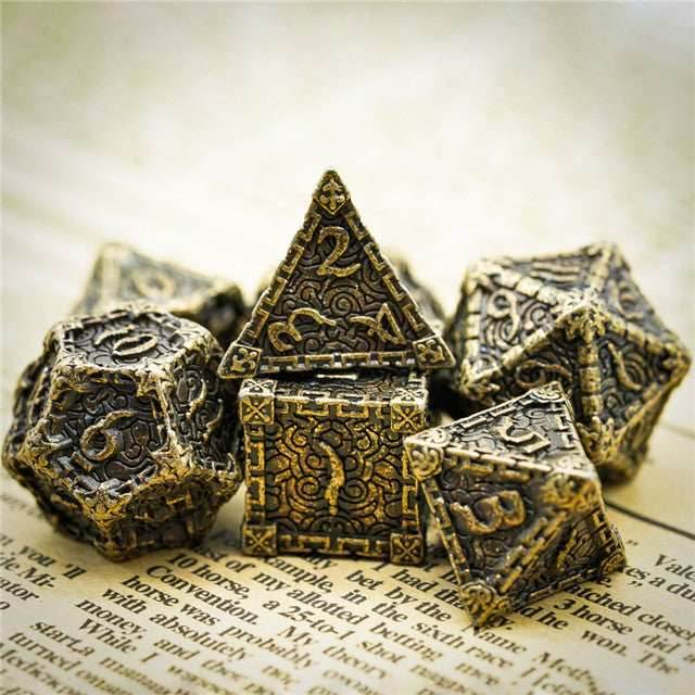 Gold Barrel Metal Dice（Dagger of Venom）7-Dice Udixi RPG - 