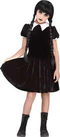 Gothic Girl Black Dress Wednesday Adams Child Costume X-Large 14-16