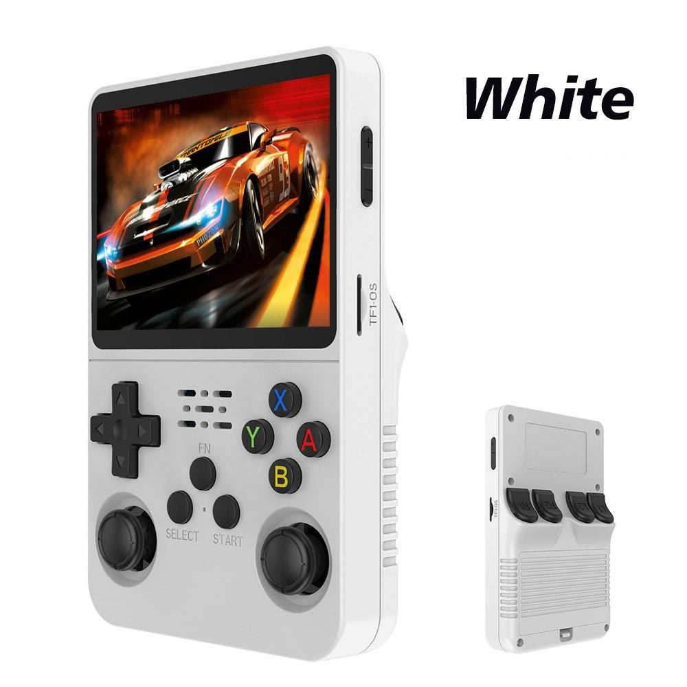 R36S Portable Handheld Retro Arcade Joystick All-in-One Open-Source Gaming Console - White / 64G