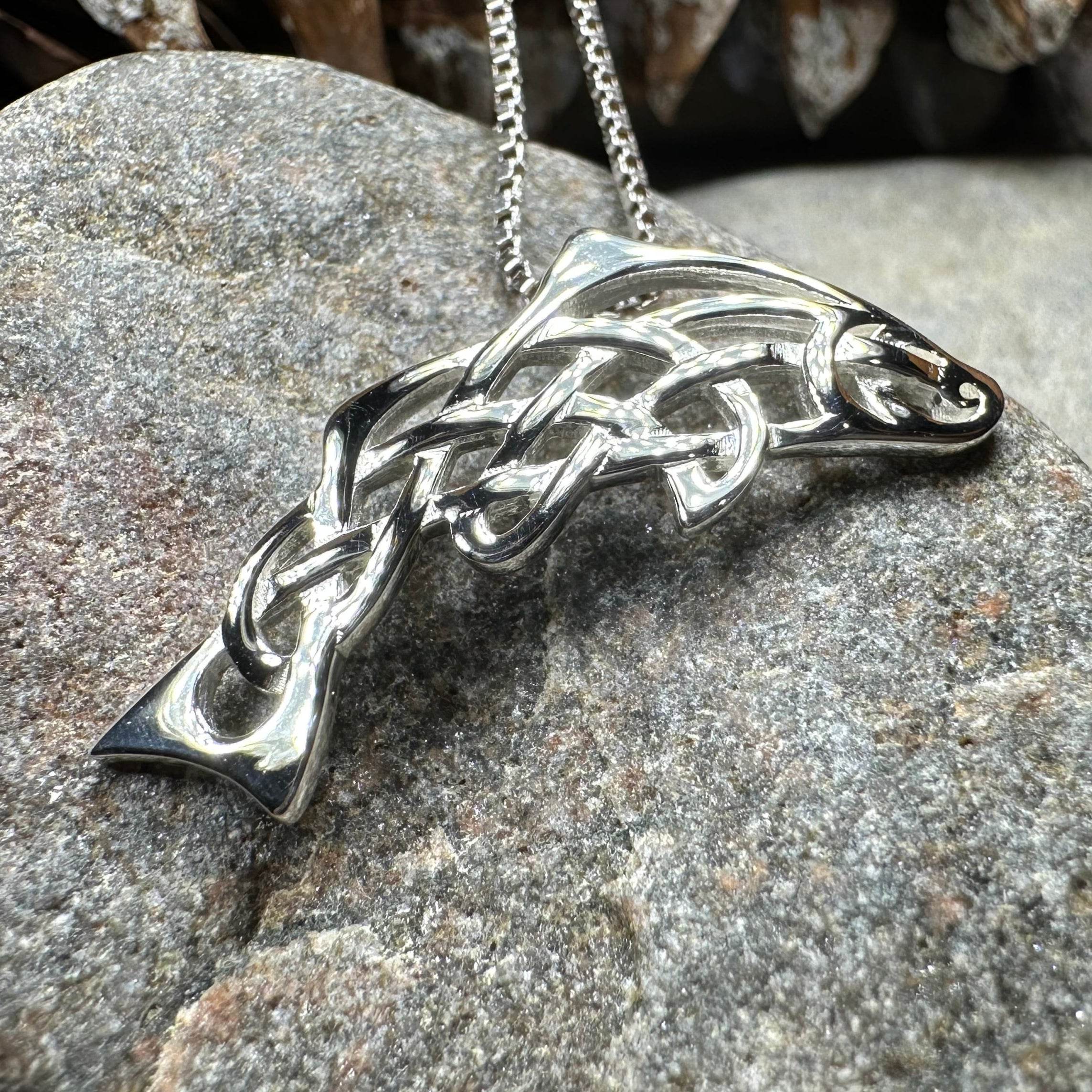 Celtic Salmon of Knowledge Necklace - 18
