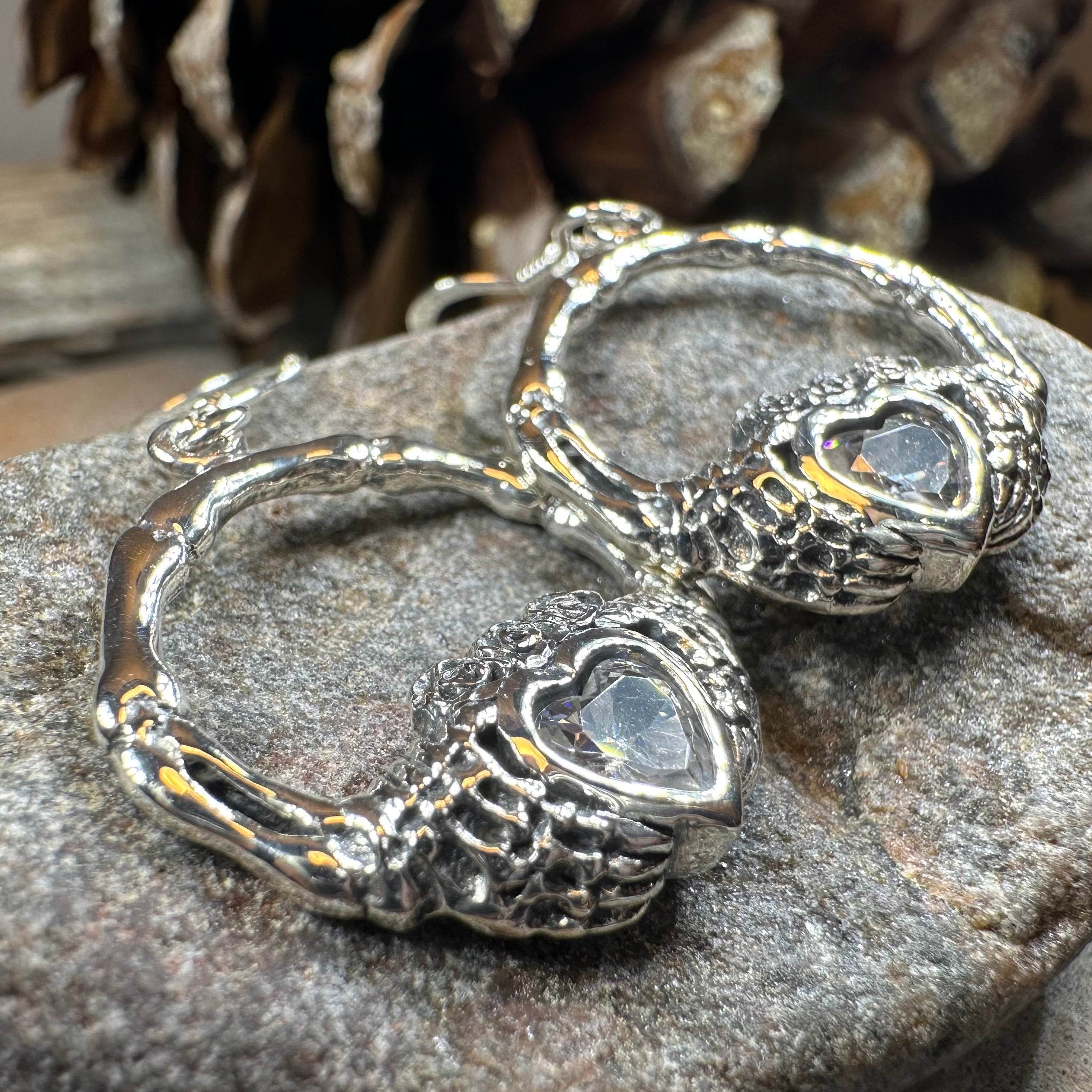 Claddagh Stud Earrings - Diamond Zirconia