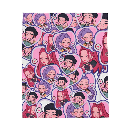 Idol style Velveteen Plush Blanket, Cozy Gift for Teens, Room Decor, Anime Theme, Comfortable Throw for All Occasions