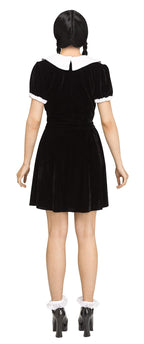 Gothic Girl Black Dress Wednesday Adams Adult Costume  M/L 10-14