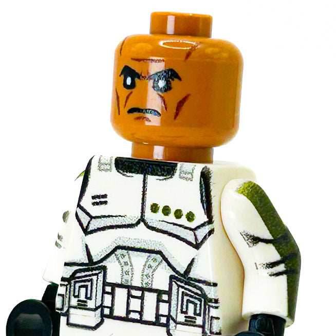 Custom Olive Clone Trooper (Olive, P1) Minifig made using LEGO parts - B3 Customs - 