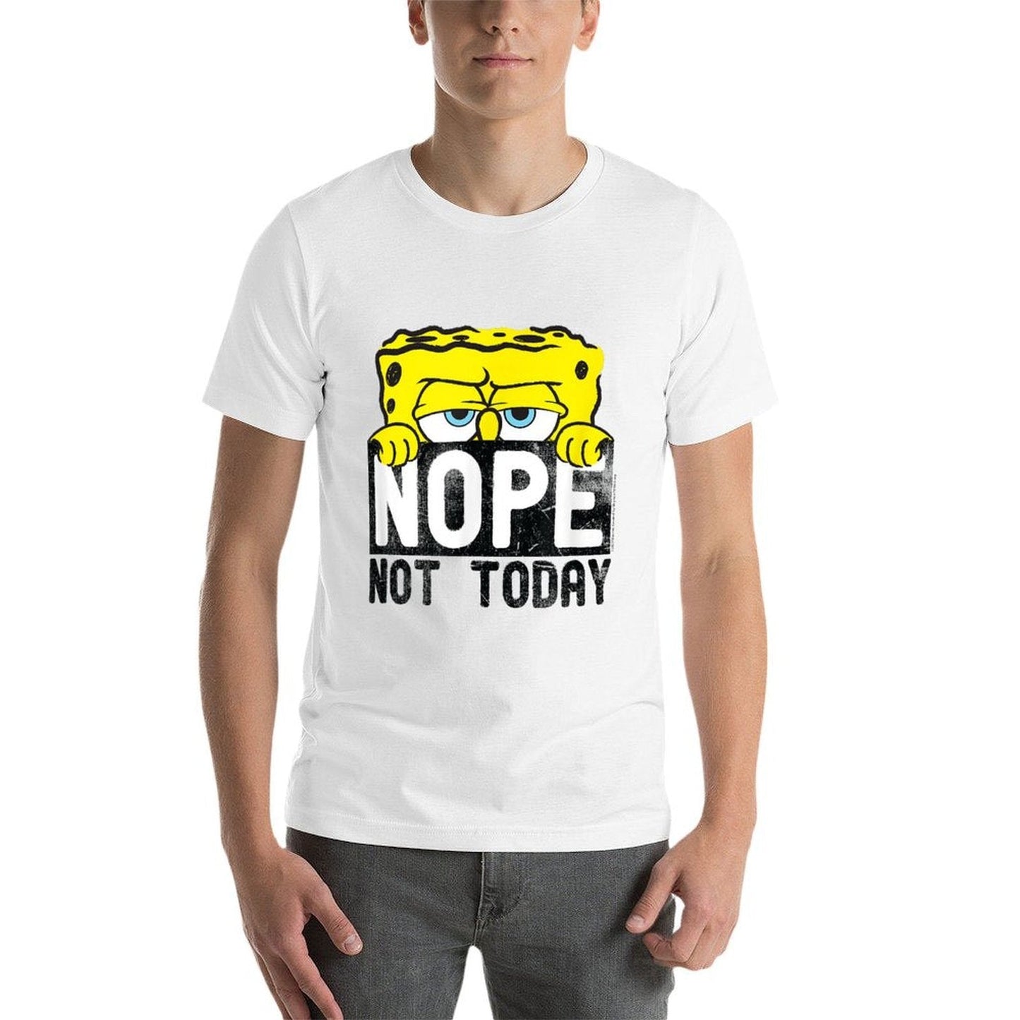 SpongeBob SquarePants - Nope Not Today  Fade-proof Color T-Shirt