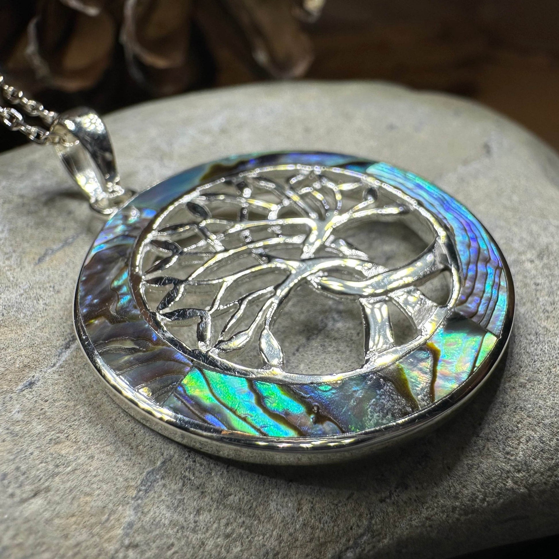 Carmina Tree of Life Shell Necklace - Abalone Shell