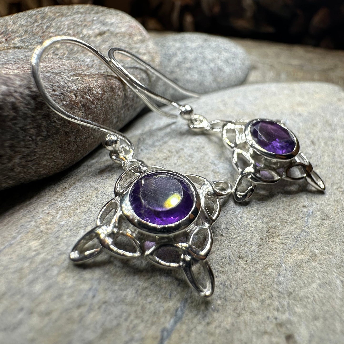 Annalise Gemstone Trinity Knot Earrings