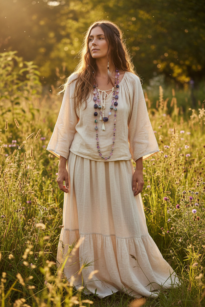 Purple Owl Long Necklace