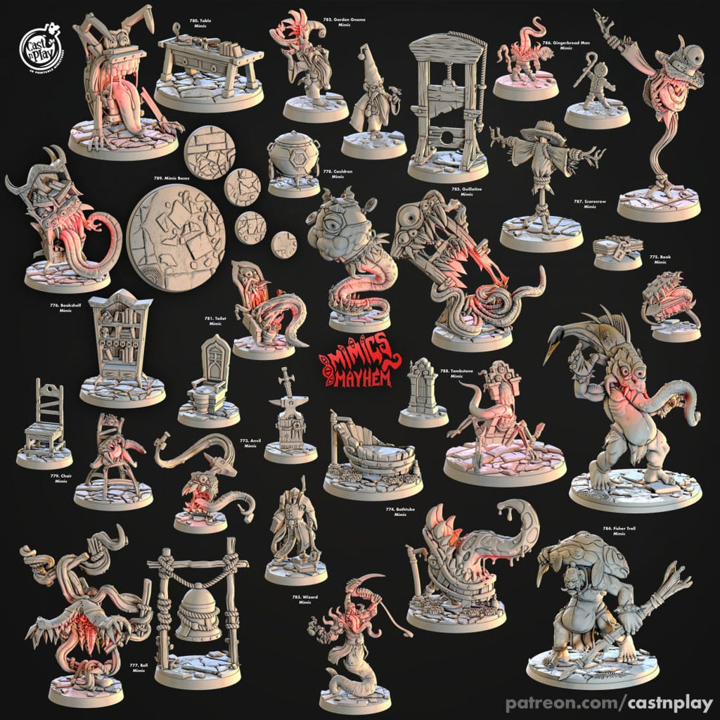 3D Printed Cast n Play Scarecrow Mimic Mimics Mayhem Set 28mm 32mm D&D