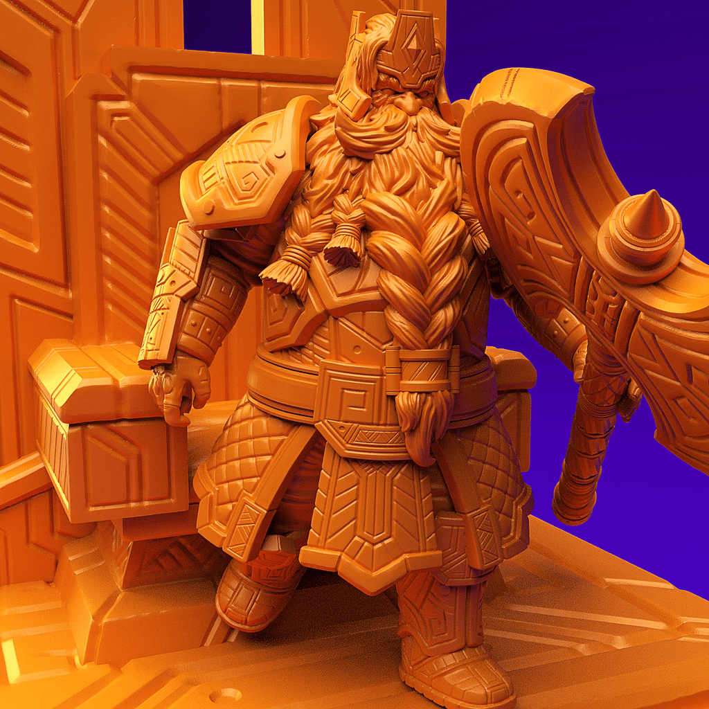 3D Printed Dwarf’s Army Nafarrate - Dwarf Throne Mimic Set 28mm 32mm Ragnarok D&D