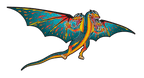 3 Headed Ultra Nylon 74 inch Wingspan Dragon - 