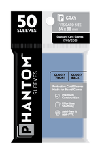 Phantom Sleeves: Gray Size (64mm x 88mm) 50 ct - Glossy Front / Glossy Back