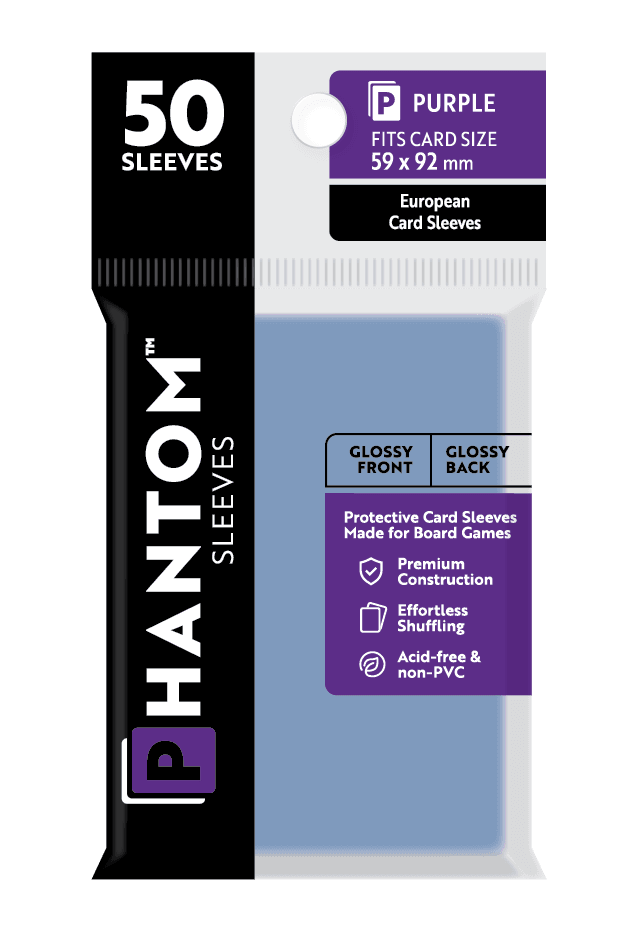 Phantom Sleeves: Purple Size (59mm x 92mm) 50 ct - Glossy Front / Glossy Back