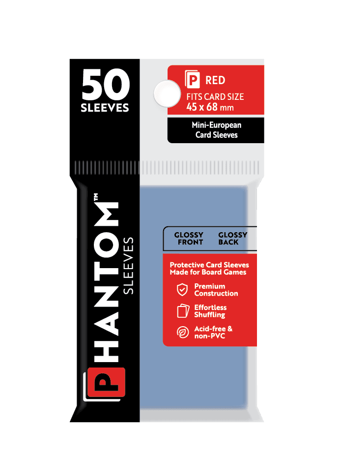 Phantom Sleeves: Red Size (45mm x 68mm) 50 ct - Glossy Front / Glossy Back