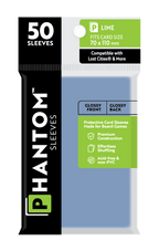 Phantom Sleeves: Lime Size (70mm x 110mm) 50 ct - Glossy Front / Glossy Back