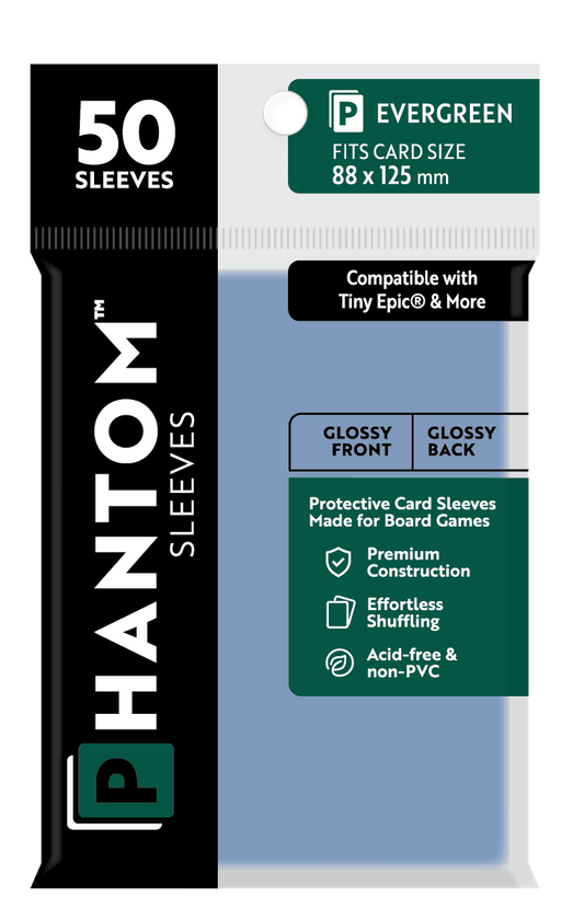 Phantom Sleeves: Evergreen Size (88mm x 125mm) 50 ct - Glossy Front / Glossy Back