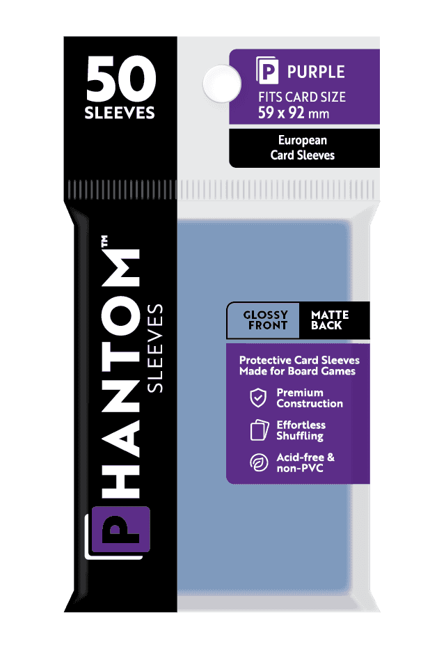 Phantom Sleeves: Purple Size (59mm x 92mm) 50 ct - Glossy Front / Matte Back