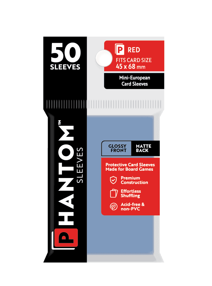 Phantom Sleeves: Red Size (45mm x 68mm) 50 ct - Glossy Front / Matte Back