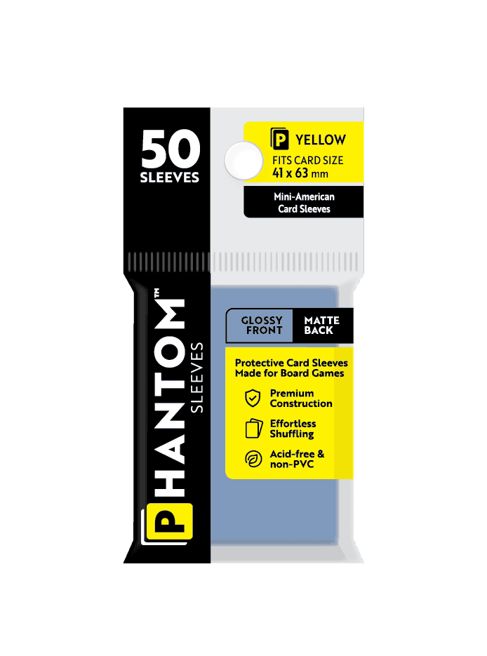Phantom Sleeves: Yellow Size (41mm x 63mm) 50 ct - Glossy Front / Matte Back