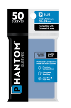 Phantom Sleeves: Blue Size (58mm x 89mm) 50 ct - Glossy Front / Matte Back