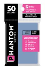 Phantom Sleeves: Pink Size (65mm x 100mm) 50 ct - Glossy Front / Matte Back