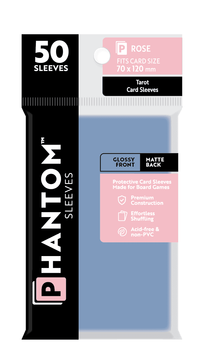 Phantom Sleeves: Rose Size (70mm x 120mm) 50 ct - Glossy Front / Matte Back